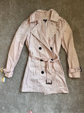 APT. 9 Womens Light Pink Trench Coat size small